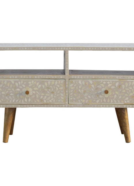 Floral Bone Inlay Media Unit