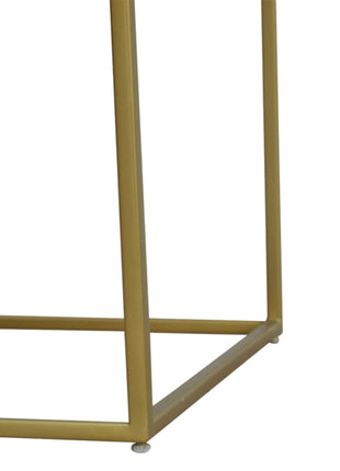 Pink Velvet Gold Base Footstool