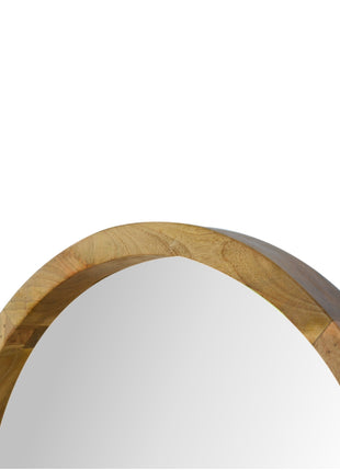Wooden Round Mirror with 1 Shelf