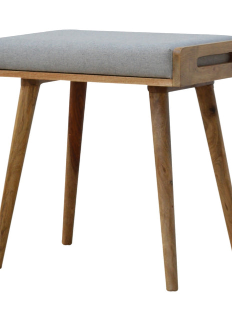 Grey Tweed Tray Style Footstool