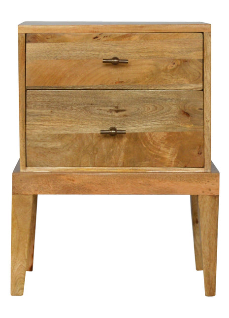Solid Wood Bedside with T-Bar Knobs