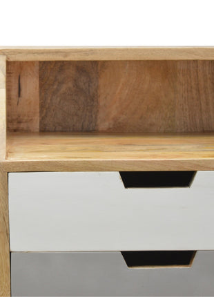 White and Grey Raised Bedside Table