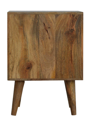 Cube Carved 2 Drawer Bedside