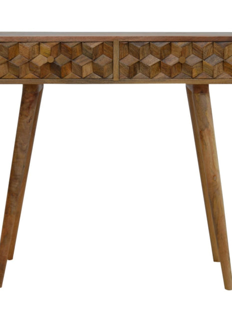 Cube Carved Console Table
