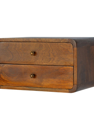 Floating Curved Chestnut Bedside