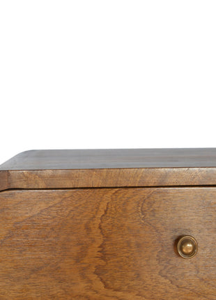 Floating Curved Chestnut Bedside