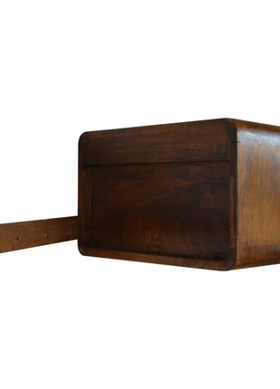 Floating Curved Chestnut Bedside