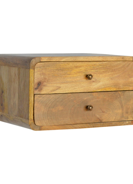 Oak-ish 2 Drawer Floating Bedside