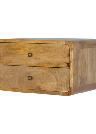 Oak-ish 2 Drawer Floating Bedside