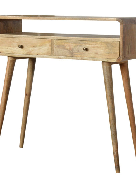 Curved Oak-ish Console Table