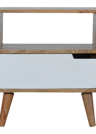 Open Slot White Painted Bedside
