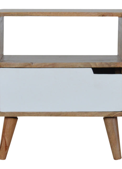 Open Slot White Painted Bedside