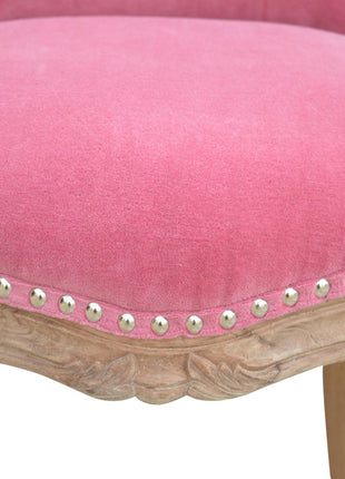 Pink Velvet Studded Chair