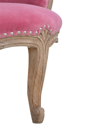 Pink Velvet Studded Chair