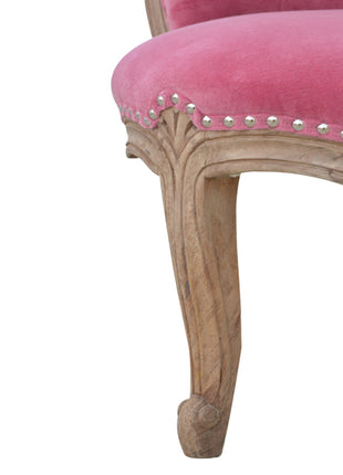Pink Velvet Studded Chair