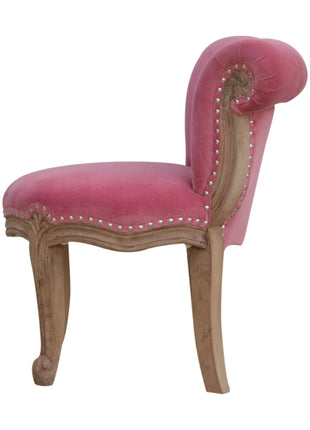 Pink Velvet Studded Chair