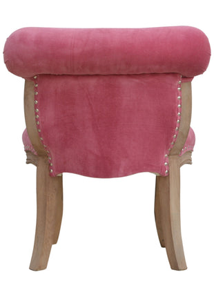 Pink Velvet Studded Chair