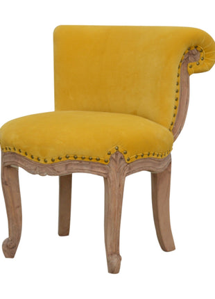 Mustard Velvet Studded Chair