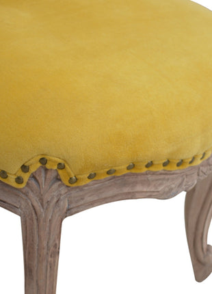 Mustard Velvet Studded Chair