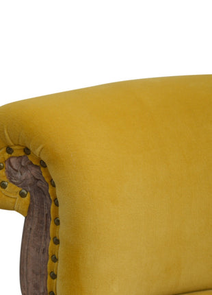 Mustard Velvet Studded Chair