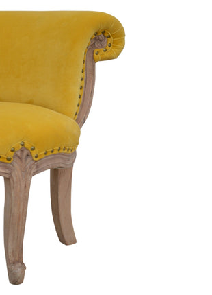 Mustard Velvet Studded Chair