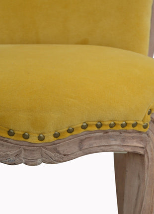 Mustard Velvet Studded Chair