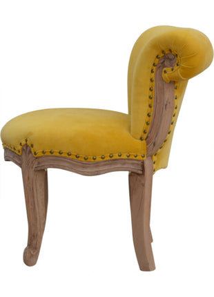 Mustard Velvet Studded Chair