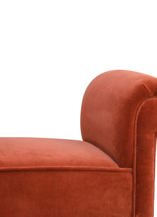 Brick Red Velvet Bench
