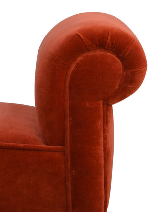Brick Red Velvet Bench