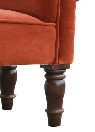 Brick Red Velvet Bench
