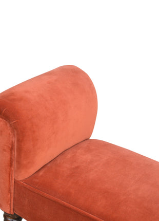 Brick Red Velvet Bench