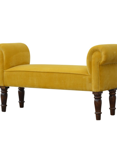 Mustard Velvet Bench