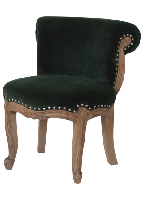 Silla tachonada de terciopelo verde esmeralda