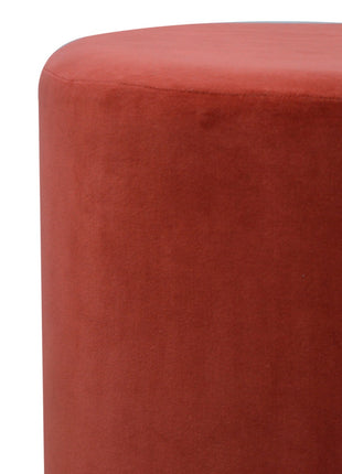 Large Brick Velvet Wooden Footstool