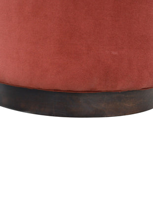 Large Brick Velvet Wooden Footstool