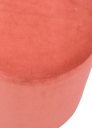 Large Brick Velvet Wooden Footstool