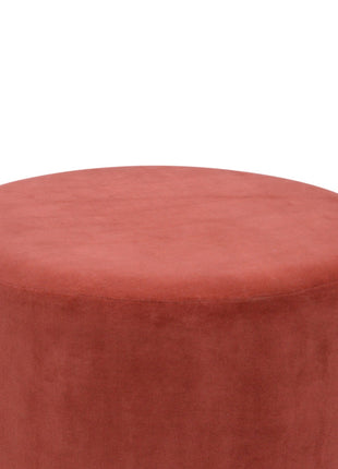Large Brick Velvet Wooden Footstool