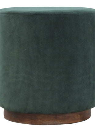 Large Emerald Velvet Footstool