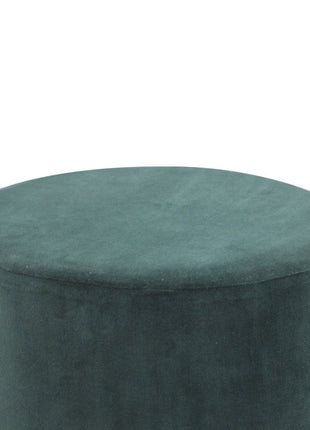 Large Emerald Velvet Footstool
