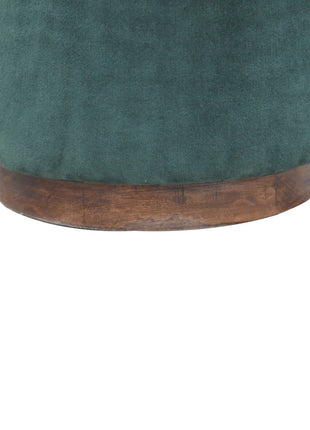 Large Emerald Velvet Footstool