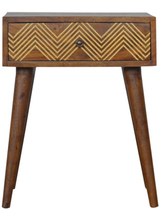Brass Inlay Chevron Bedside