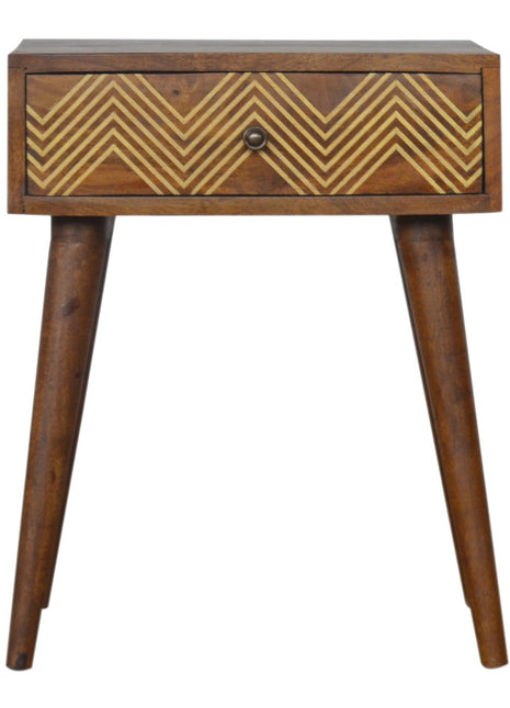 Brass Inlay Chevron Bedside