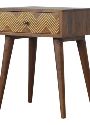 Brass Inlay Chevron Bedside