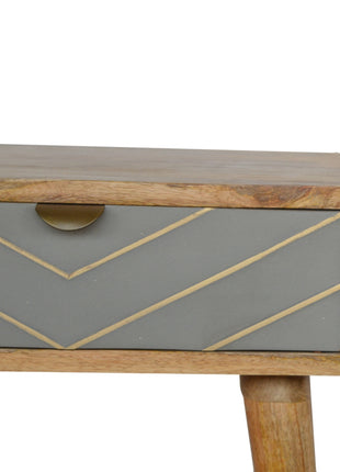 Sleek Cement Brass Inlay Bedside
