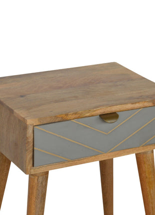Sleek Cement Brass Inlay Bedside