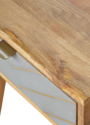 Sleek Cement Brass Inlay Bedside