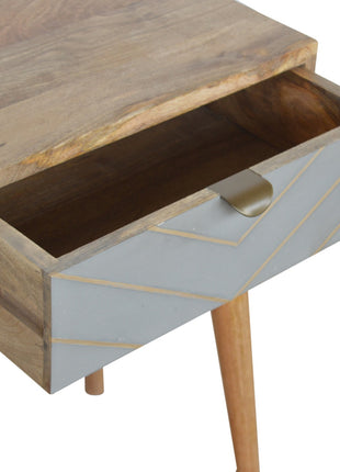 Sleek Cement Brass Inlay Bedside