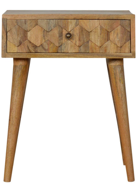 Pineapple Carved Oak-ish Bedside
