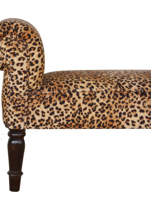 Leopard Print Velvet Bench