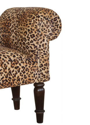 Leopard Print Velvet Bench
